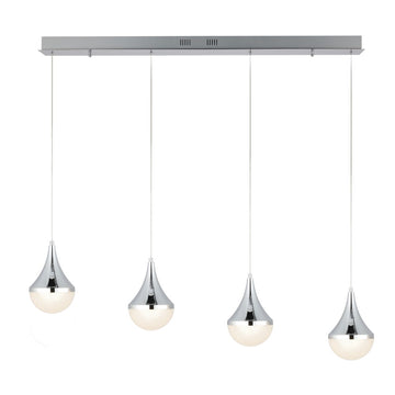 Elyse Teardrop Modern Mid-Century Iron/Acrylic Integrated Linear LED Pendant - JONATHAN Y